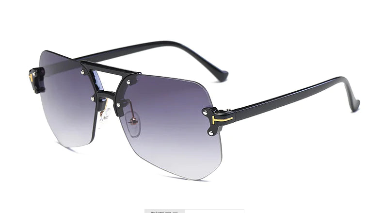 Irregular Gray Ant Frameless Sunglasses