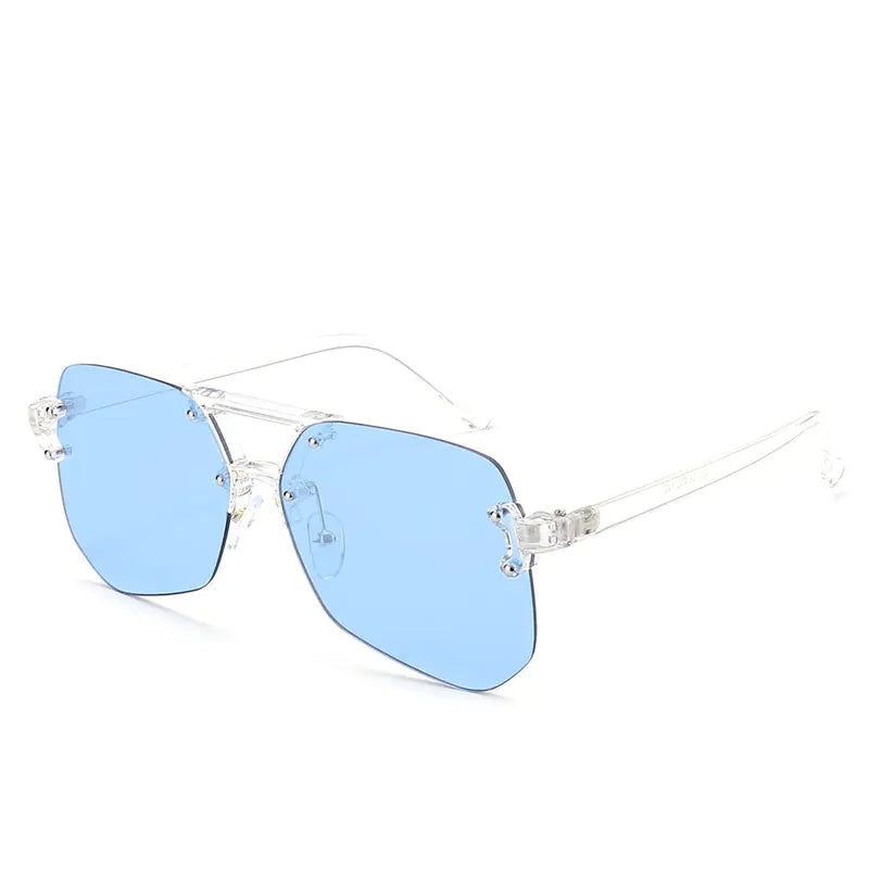 Irregular Gray Ant Frameless Sunglasses