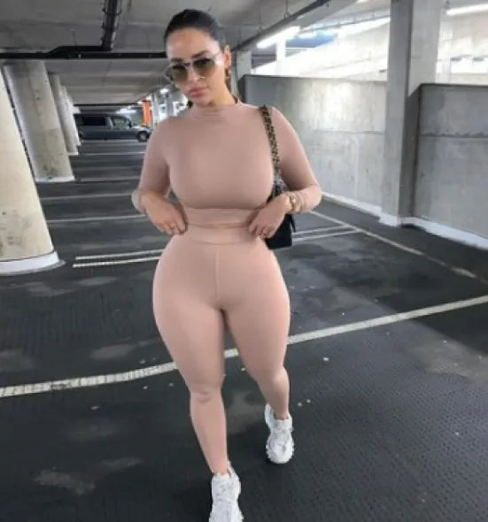 Two-Piece Solid Autumn Overalls Set